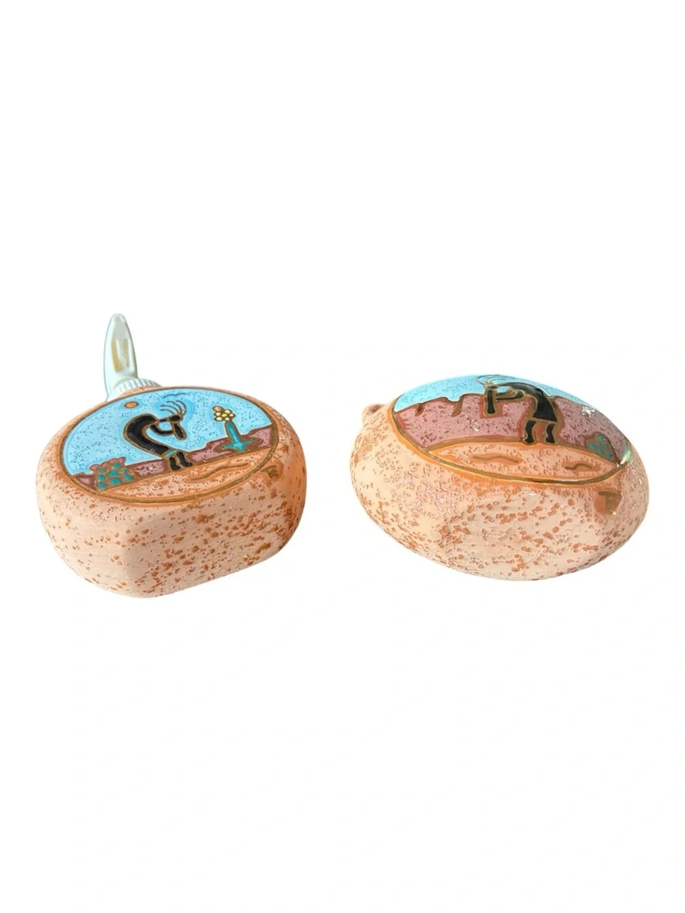 Hand-Painted Terra Cotta Soap Dispenser & Holder